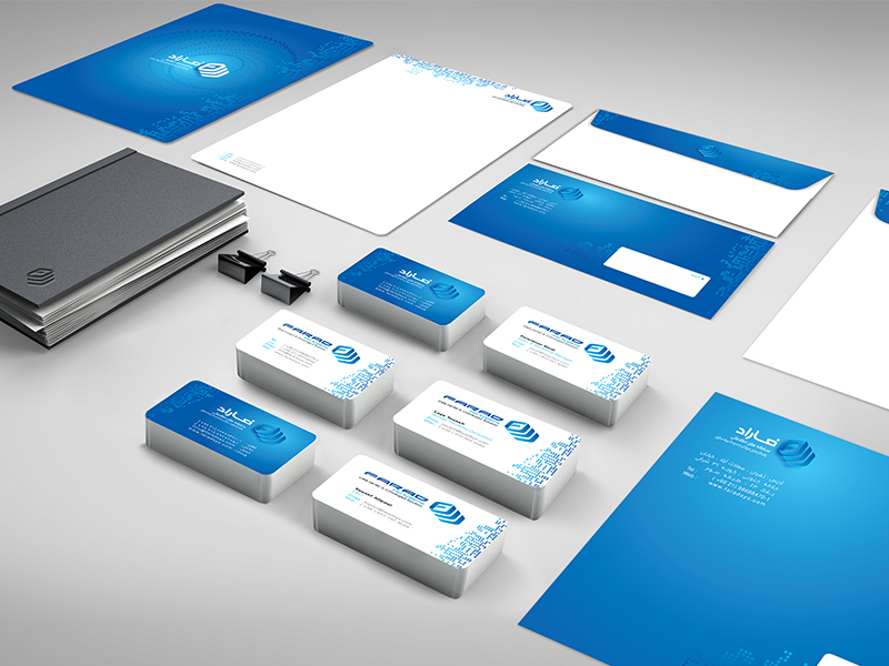 Corporate Stationery Design: stationery set with cards, letterheads and envelopes, from the ZIBADIS graphics archive