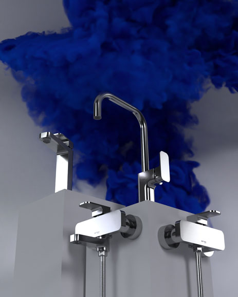Product rendering: Behfar faucet range, 3D render from the ZIBADIS graphics archive