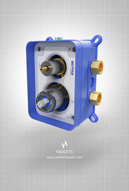 Product rendering: Behfar concealed valve body, 3D render from the ZIBADIS graphics archive